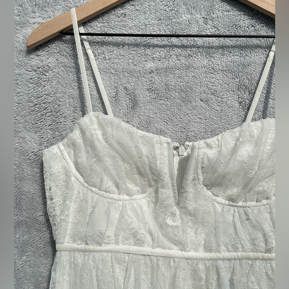 Lulus White Lace Bustier Midi Dress NWT Bridal Shower Midi Wedding Homecoming - Picture 3 of 9